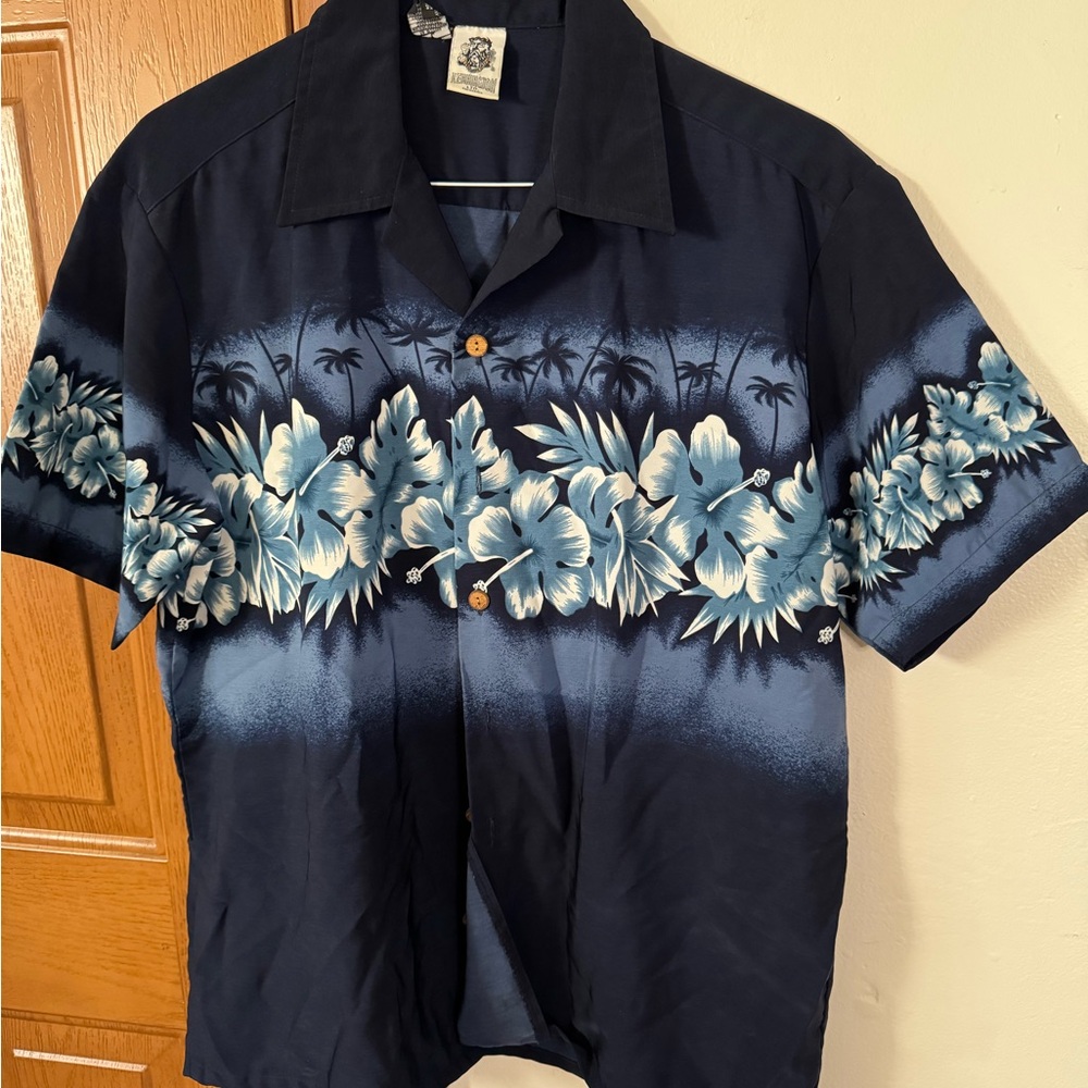 Navy Blue Kennington Hawaiian Shirt L